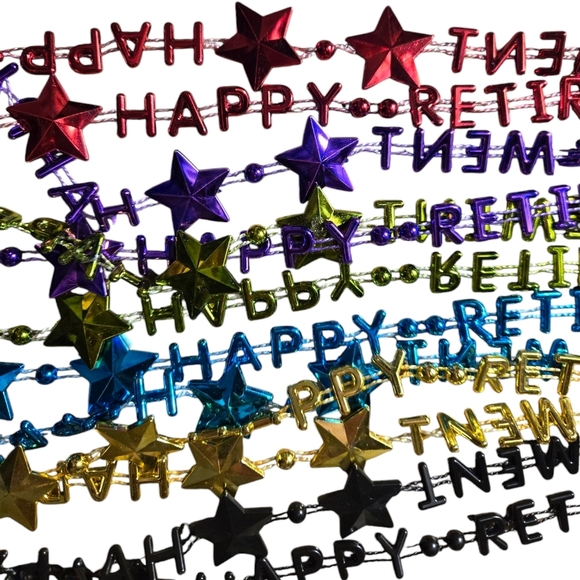 Colorful Happy Retirement Star Bead Necklacd 6 - Picture 3 of 5
